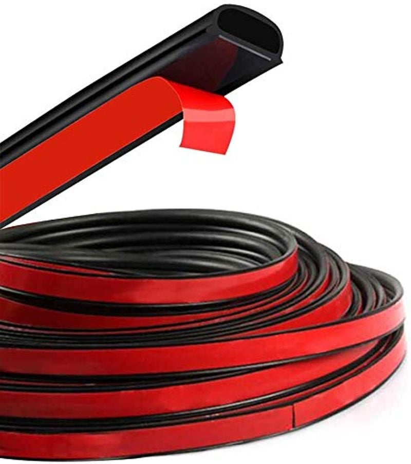 HOTSYSTEM D-Shape Door Rubber Seal Strip Weatherstrip 3M Self Adhesive Hollow for Car Truck Motor Door Cover Trunk (Black, 26.25 feet) - Image 1
